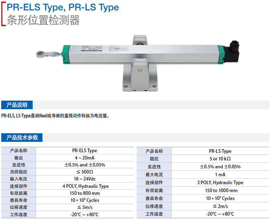 條形位置檢測器PR-ELS/LS-150  PR-ELS/LS-900  PR-