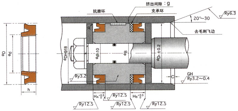 FU0782H0  ODI型活塞密封專(zhuān)用密封件  NOK液壓密封件