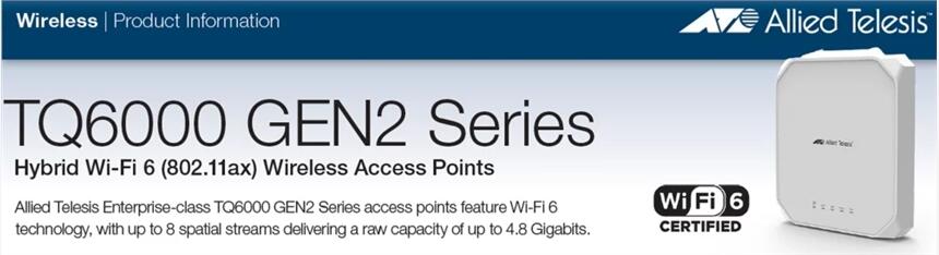 AT-TQ6702 GEN2 4x4 2.4GHZ and 8x8 5GHz  6無線AP