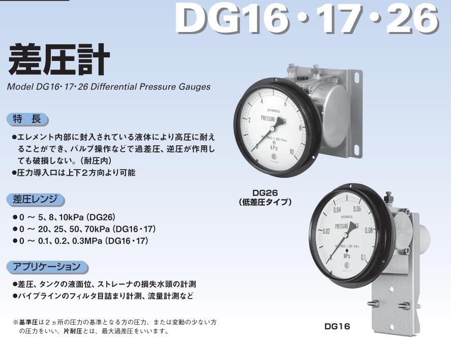 NKS差壓計NAGANO KEIKI長野計器 DG16-173 DG16-3X3