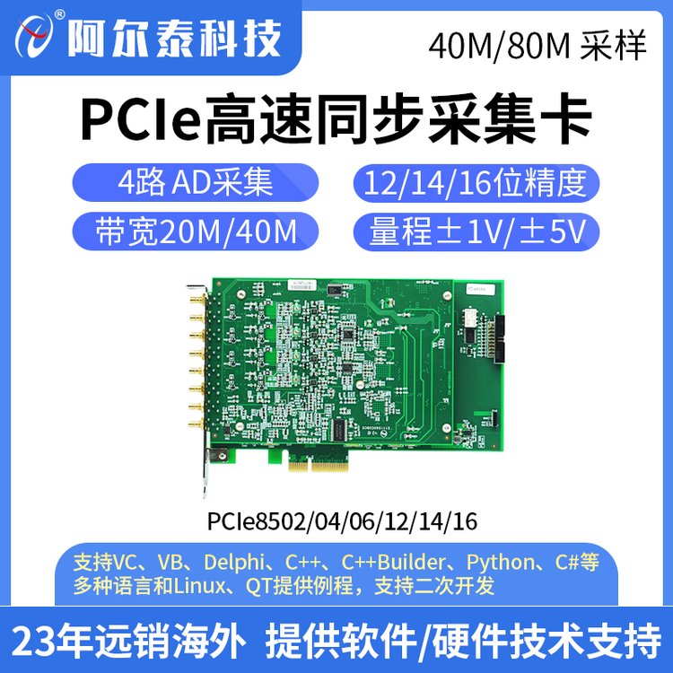 PCIe8502\/8504\/8506\/8512\/8514\/8516模擬量高速同步數(shù)據(jù)采集卡