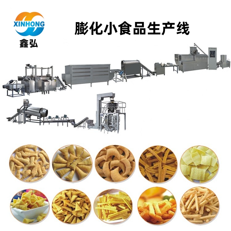 休閑食品膨化生產(chǎn)設(shè)備雙螺桿膨化機膨化食品加工生產(chǎn)線