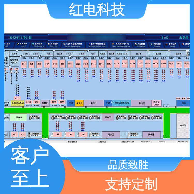 紅電科技加熱爐熱處理生產(chǎn)過(guò)程在線控制系統(tǒng)數(shù)據(jù)保存用于化工行業(yè)